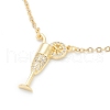 Brass Micro Pave Clear Cubic Zirconia Pendant Necklaces NJEW-F281-03-2