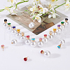 ANATTASOUL 10 Pairs 10 Colors Resin Diamond & Plastic Imitaion Pearl Front Back Stud Earrings EJEW-AN0002-65-7