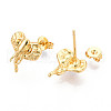 Brass Stud Earrings EJEW-N060-03G-2