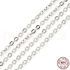 Anti-Tarnish Rhodium Plated 925 Sterling Silver Flat Cable Chains STER-F052-04P-3