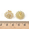 Flower Brass Micro Pave Clear Cubic Zirconia Studs Earrings EJEW-K289-11G-5