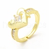 Cubic Zirconia Heart Adjustable Ring KK-A180-30G-3