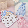  18pcs 6 colors Burlap Packing Pouches Drawstring Bags ABAG-TA0001-20-5