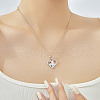 Elegant Brass Clear Cubic Zirconia Hollow Design Butterfly Heart Pendant Necklaces for Women XC3583-3