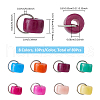 80Pcs 8 Color Natural White Jade Dyed Flat Round Charms PALLOY-FH00059-2