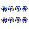 DICOSMETIC 8Pcs 1-Hole Golden Tone Alloy Rhinestone Shank Buttons BUTT-DC0001-08-1