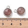 Natural Strawberry Quartz Half Round Charms STAS-L022-397A-P-3
