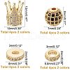 Brass Micro Pave Clear Cubic Zirconia Beads ZIRC-GA0001-01-2