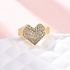 Brass Micro Pave Cubic Zirconia Adjustable Cuff Rings for Women RJEW-U053-09G-2