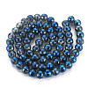 Electroplate Transparent Glass Beads Strands EGLA-T008-23-B01-2