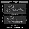 8Pcs 2 Style Word Believe & Inspire Glass Hotfix Rhinestone DIY-FG0004-98-2
