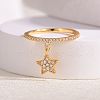 Brass Micro Pave Cubic Zirconia Finger Rings for Women SB7681-1-4