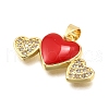 Brass Micro Pave Cubic Zirconia Pendants KK-K401-12G-2