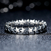 Star Rhodium Plated 925 Sterling Silver Finger Rings RJEW-FF0003-07-17mm-4