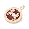 Brass with Enamel Pendants KK-Q096-02G-2