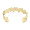 304 Stainless Steel Flower Open Cuff Bangles for Women BJEW-C071-14G-3