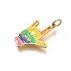 Pride 304 Stainless Steel Enamel Pendants STAS-B079-01G-15-2