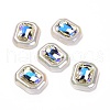 Rainbow Iridescent Plating Acrylic Cabochons X-OACR-E011-07-1