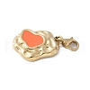 Rectangle with Heart 304 Stainless Steel Enamel Pendant Decoration STAS-S165-01B-G-2