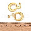 Ring Brass Micro Pave Clear Cubic Zirconia Dangle Stud Earrings EJEW-R025-08G-5