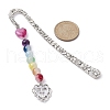 Flower Pattern Alloy Hook Bookmarks AJEW-JK00250-03-2