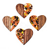 Transparent Resin & Walnut Wood Pendants RESI-TAC0017-73-A03-1