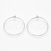 304 Stainless Steel Hoop Earring Findings STAS-T047-17-3