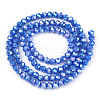 Electroplate Glass Beads Strands EGLA-A034-P10mm-B21-3