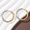 304 Stainless Steel Two Tone Hoop Earrings EJEW-P313-02F-G-2