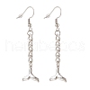 Curb Chains with Charm Long Dangle Earrings EJEW-JE04963-3