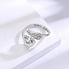 Fashionable Brass Cubic Zirconia Cuff Rings FS-WGAF8F3-04-2