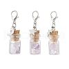Natural Amethyst Chips inside Glass Wishing Bottle Pendant Decoration HJEW-JM03306-04-2