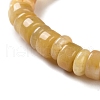Natural Yellow Jade Beads Stretch Bracelets for Women Men BJEW-C081-05-3