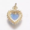 Brass Micro Pave Cubic Zirconia Charms ZIRC-G141-01G-3