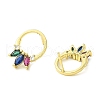 Rings Shape Brass Stud Earrings EJEW-L270-16G-2