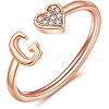 Adjustable Brass Rhinestone Cuff Rings FS-WG29D83-23-1