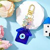 House Handmade Evil Eye Lampwork Pendant Decorations HJEW-JM03083-1