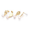 Natural Pearl Dangle Stud Earrings PEAR-N020-06M-4