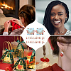 Christmas Theme Alloy Enamel Santa Claus/Snowman Charm Locking Stitch Markers HJEW-PH01810-6