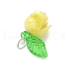 Flower Shape Synthetic Shell Charms PALLOY-JF03863-03-4
