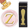 Brass Wax Seal Stamp with Wood Handle AJEW-WH0412-0321-1