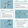 Unicraftale 20Pcs 2 Colors Ion Plating(IP) 304 Stainless Steel Stud Earring Findings EJEW-UN0001-75-4