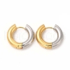 Two Tone 304 Stainless Steel Huggie Hoop Earrings for Women EJEW-C011-07E-1