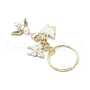 2Pcs Butterfly Alloy Acrylic & Rhinestone & Angle Pendant Keychains KEYC-JKC01251-5
