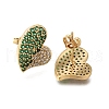 Brass Pave Cubic Zirconia Stud Earrings EJEW-M088-06G-03-2