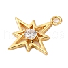 Brass Pave Clear Cubic Zirconia Pendants KK-V016-19G-2