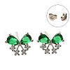 Brass Micro Pave Cubic Zirconia Stud Earrings EJEW-M103-09P-4