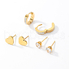3 Pairs 3 Style Stainless Steel Huggie Hoop Earring & Stud Earring Sets HD4662-5-1