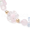 Natural Rose Quartz Beads Braided Bead Bracelets BJEW-MZ00167-05-3