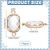 BENECREAT 16Pcs Brass Pave Clear Glass Connector Charms FIND-BC0013-16G-2